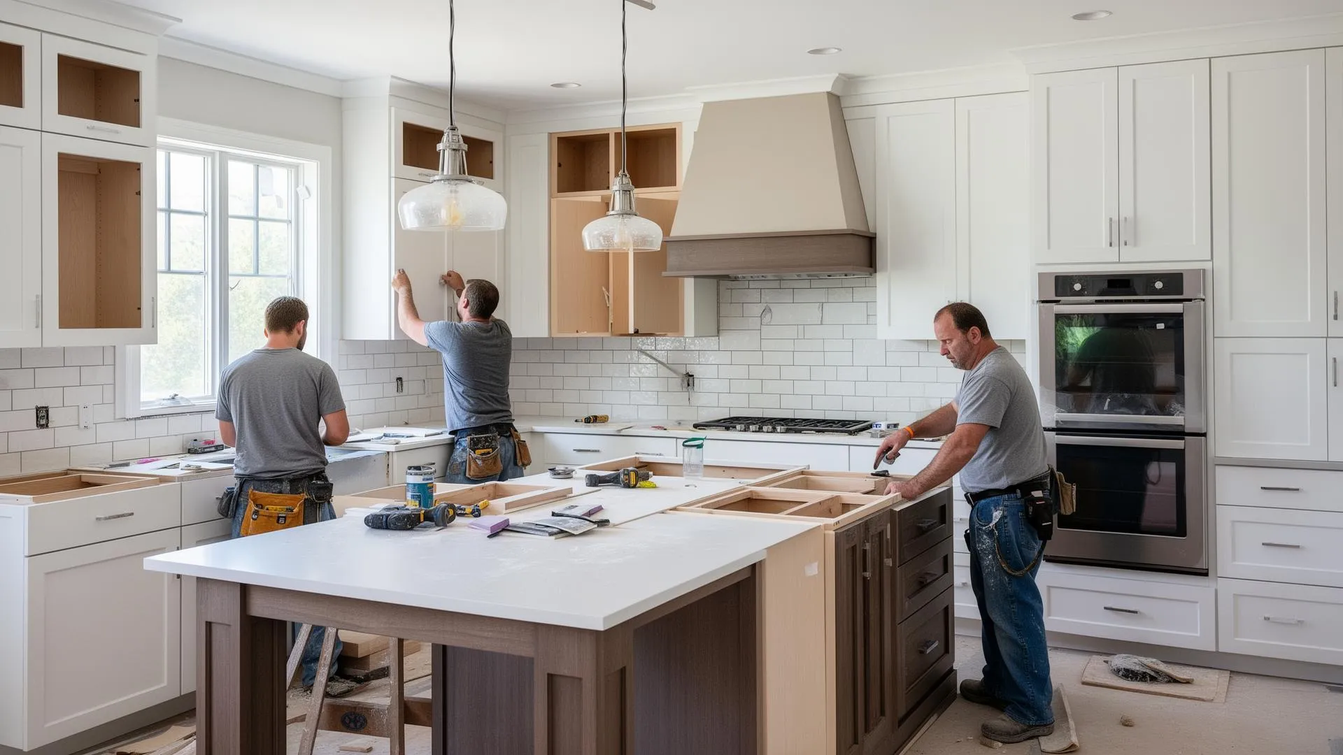 Megaberg craftsmen at work on a Los Angeles remodel